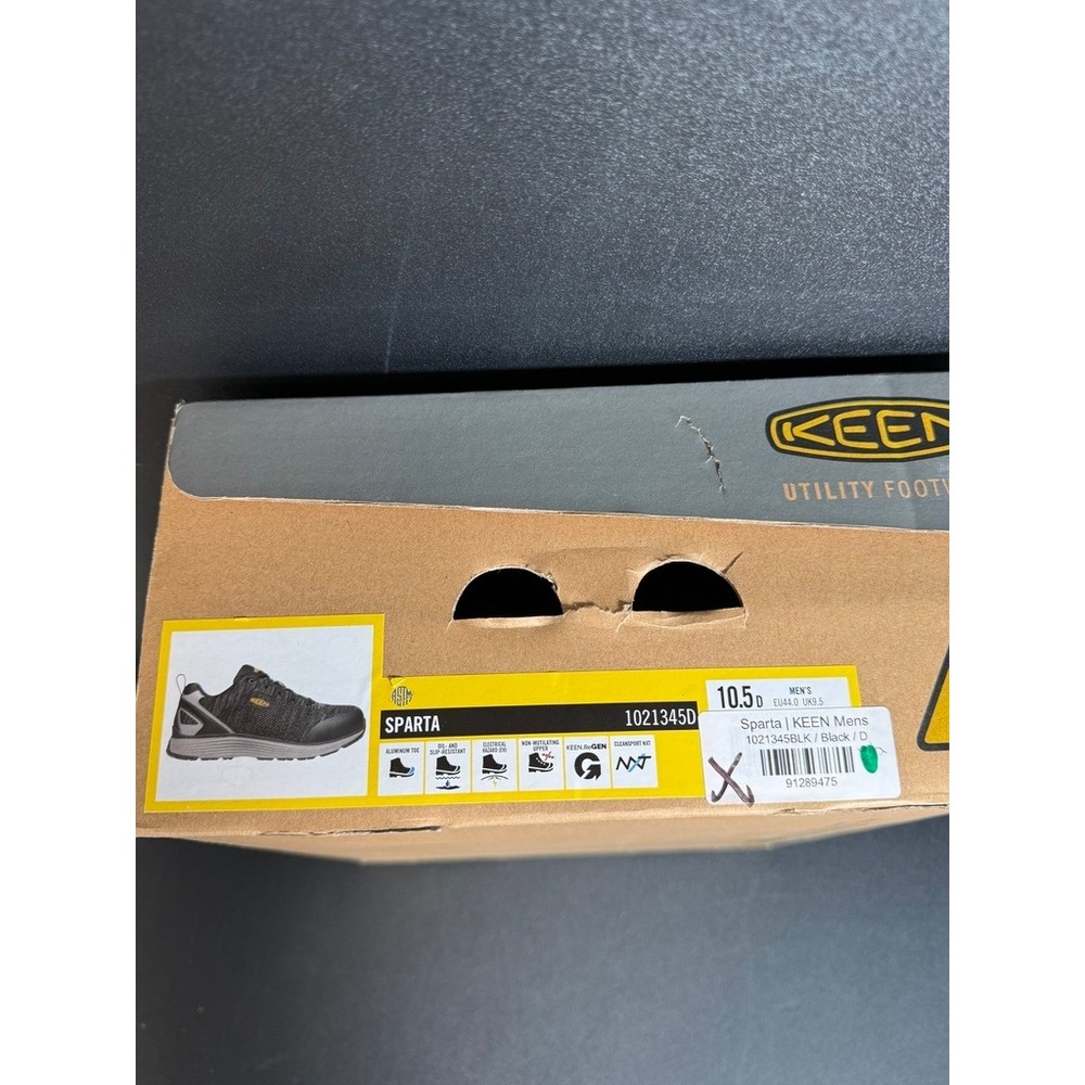 KEEN New Work Shoes Safety Toe Sparta Mens 10.5 Black EH Warehouse Service Jobs - Picture 5 of 8